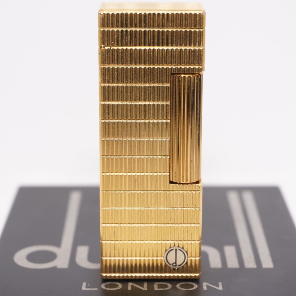 Rare Dunhill Lighter Gold Windowpane Pattern-Ultrasonically cleaned