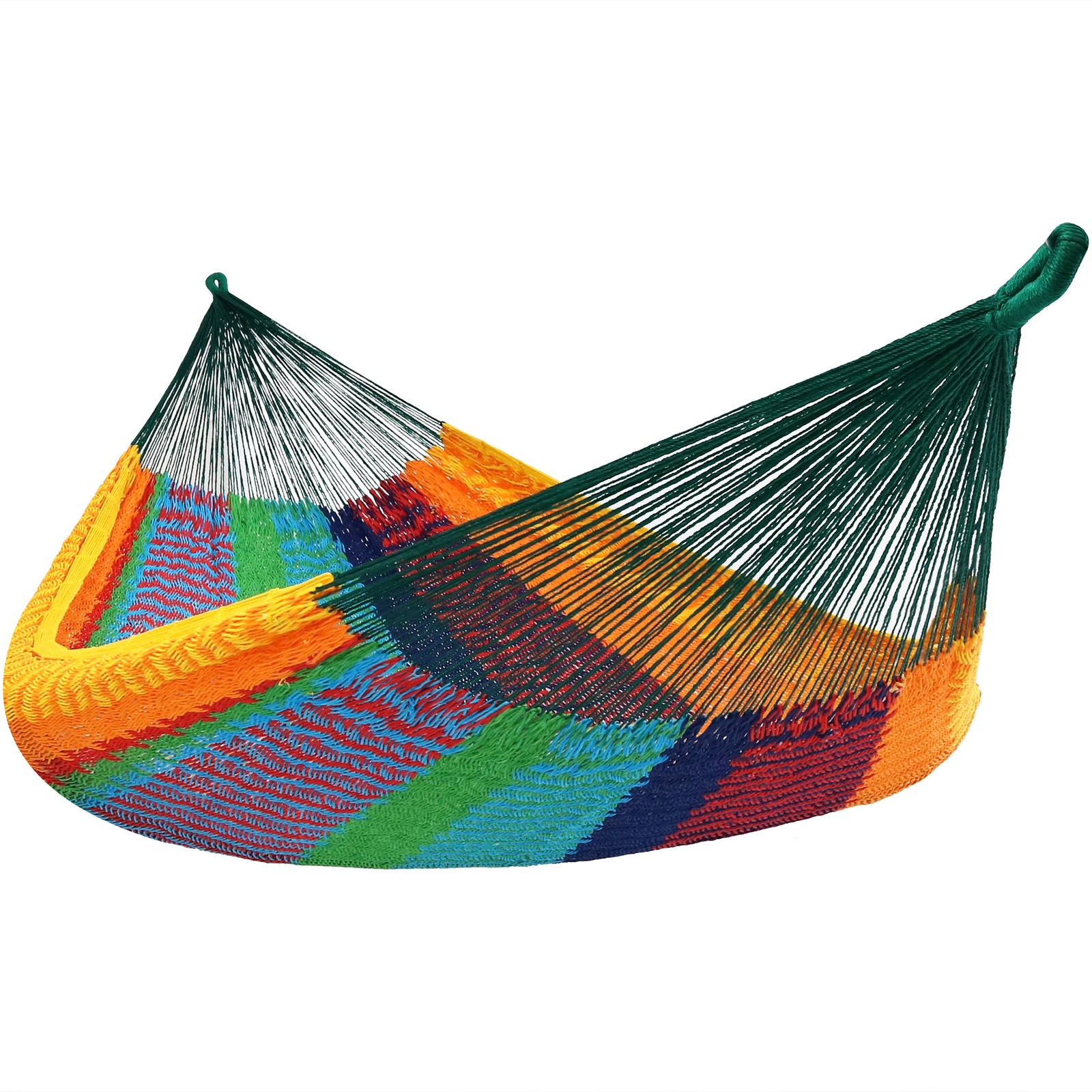 2-Person Cotton and Nylon Woven Fabric Hammock - Multi-Color by Sunnydaze