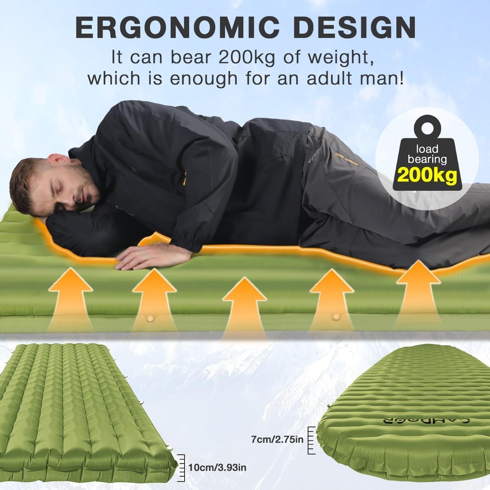 Self Inflating Sleeping Pad for Camping with Inflating Bag, Compact Lightweig...