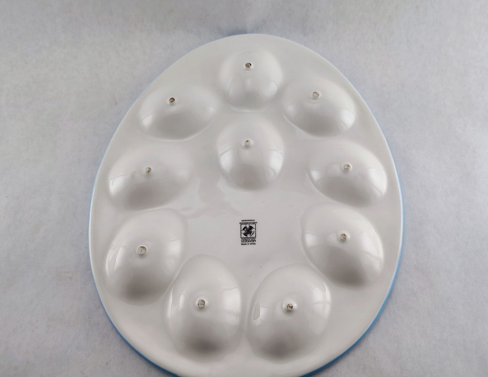 Deviled Egg Tray Platter Kitschy MWW Market Ceramic Plate Easter Holiday
