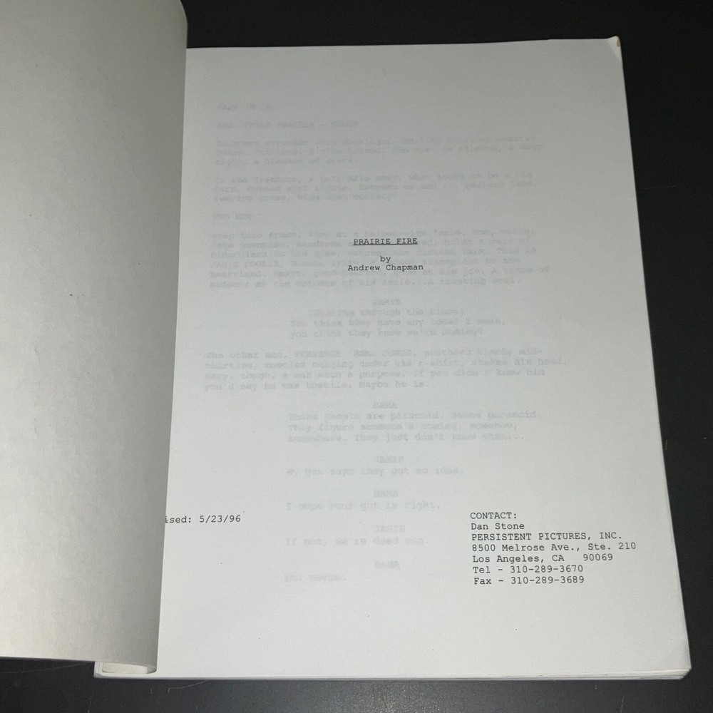 Standoff 1996 Movie Script Andrew Chapman Revised Draft Casting Notes COA
