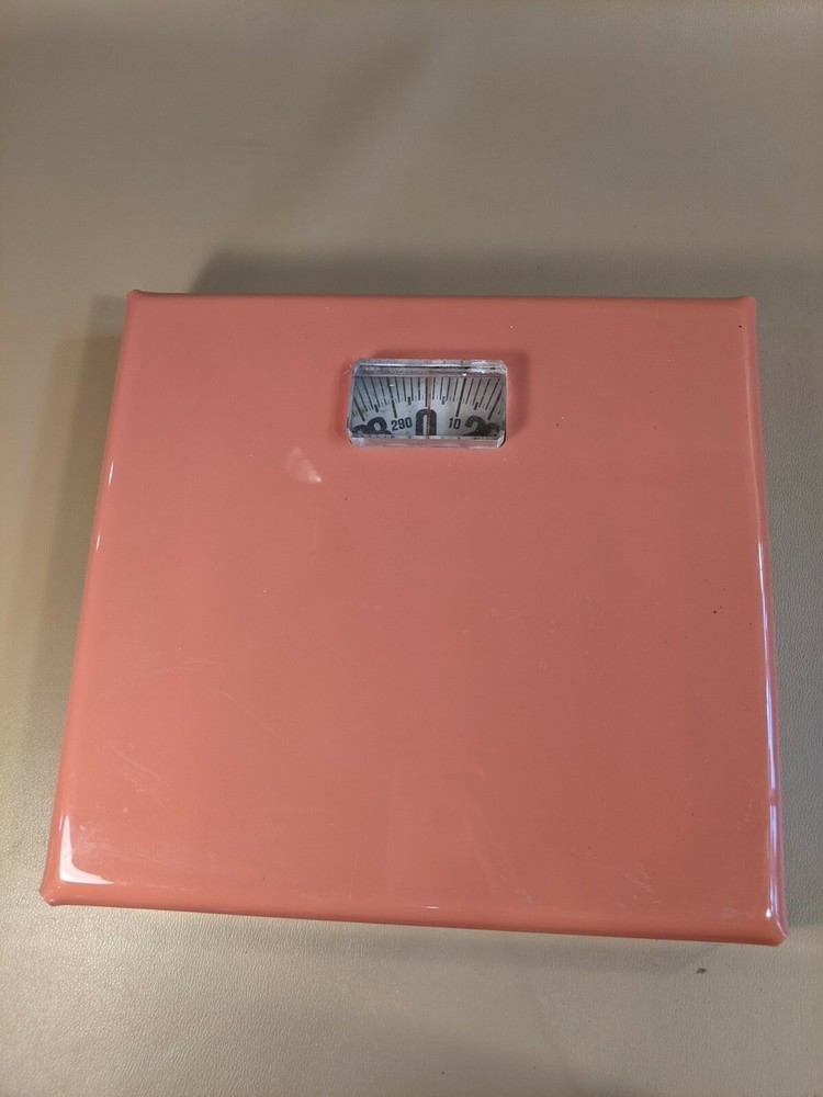 Vintage Orange Square Bathroom Scale