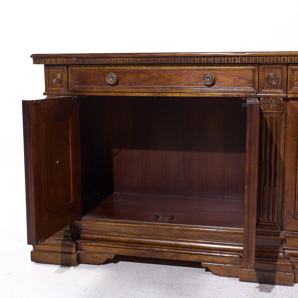 Baker Louis XVI Style Walnut and Brass Buffet