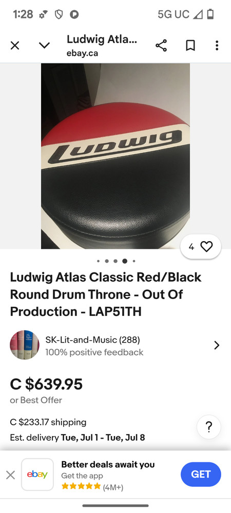 Ludwig classic atlas drum Throne