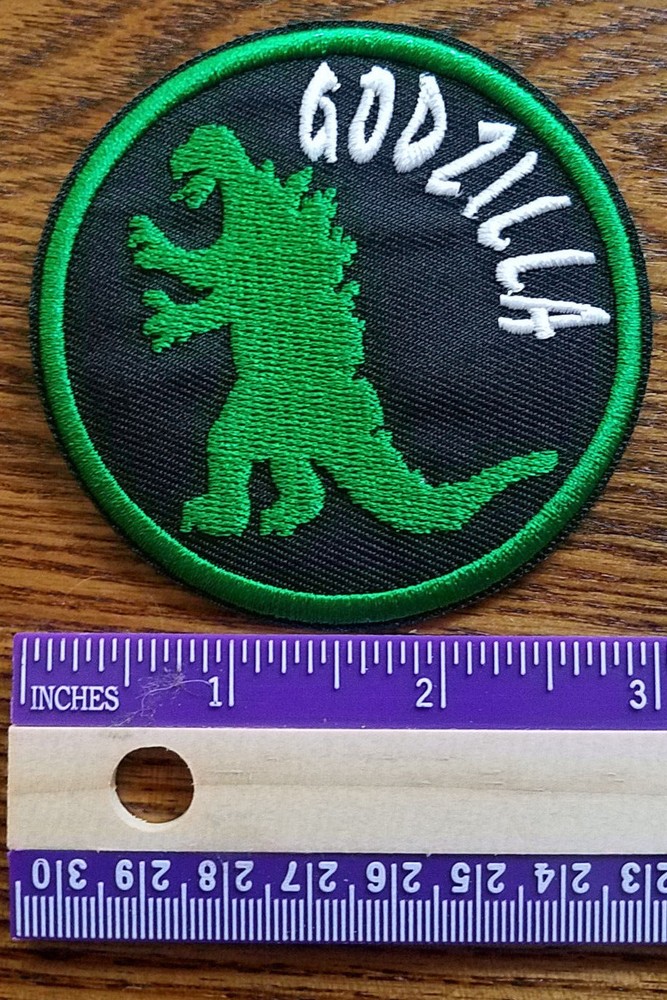 Godzilla Black & Green Circle Patch 3 inches tall