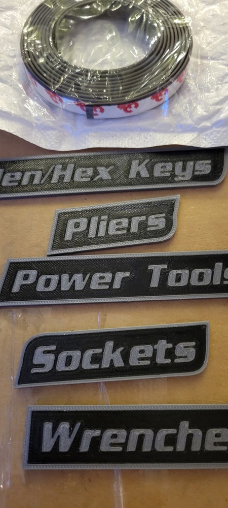 12Pack Magnetic Toolbox Labels, 3D Printed Toolbox Drawer Tags Magnetic Tool TL