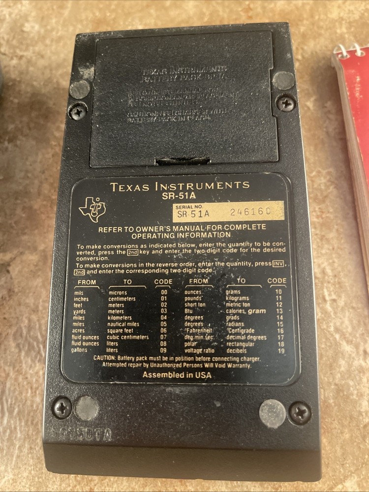 Texas Instruments SR-51A Super Side Rule Calculator Untested