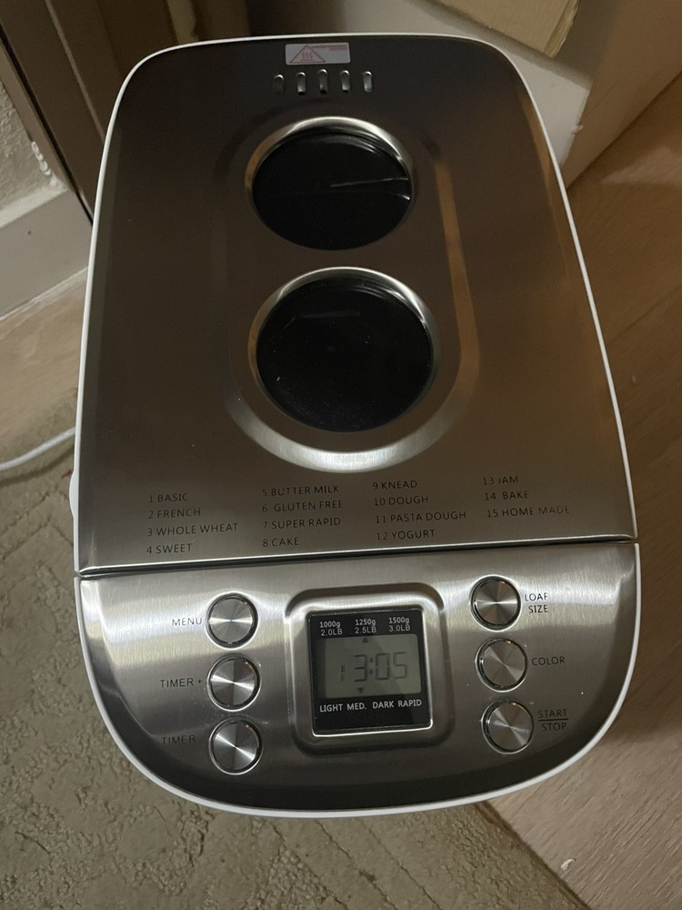 VEVOR 3LB 15-in-1 Bread Maker Automatic Compact Dough Machine