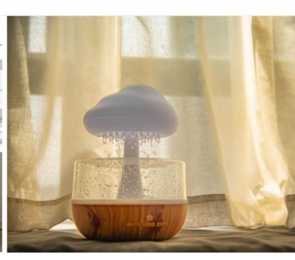 Cloud-Inspired LED Humidifier & Diffuse 7-Color Changing Lights USB-C Charging