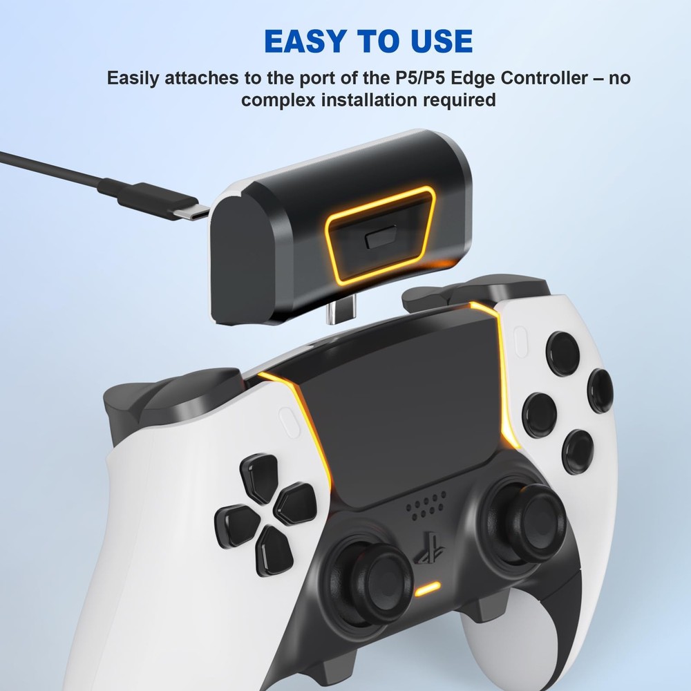 JOYTORN Rechargeable Battery Pack Compatible with PS5 Dualsense/Edge Black