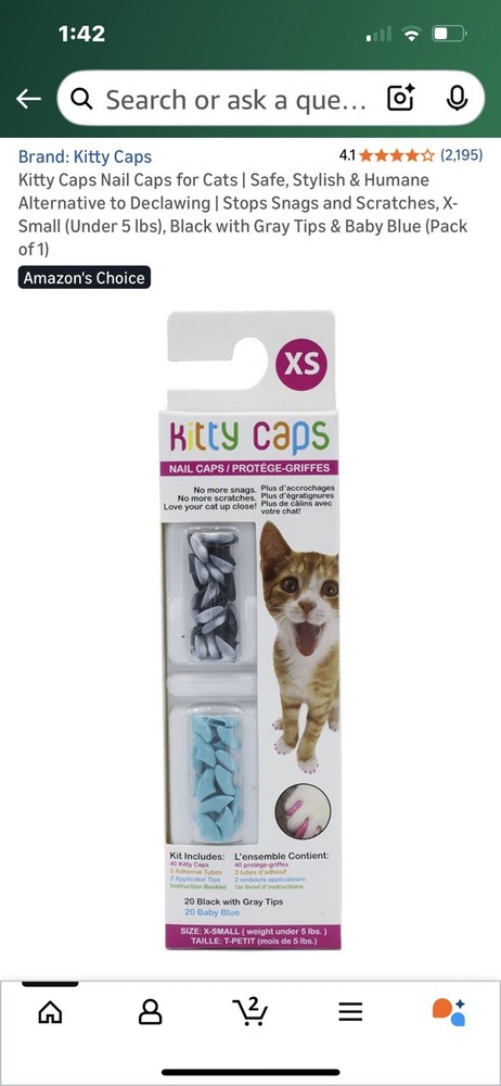 Kitty Caps Nail Caps for Cats-small