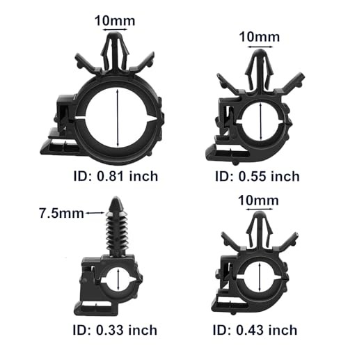 Push Mount Car Wire Clips Assorted Sizes, Universal Auto Wire Loom Routing