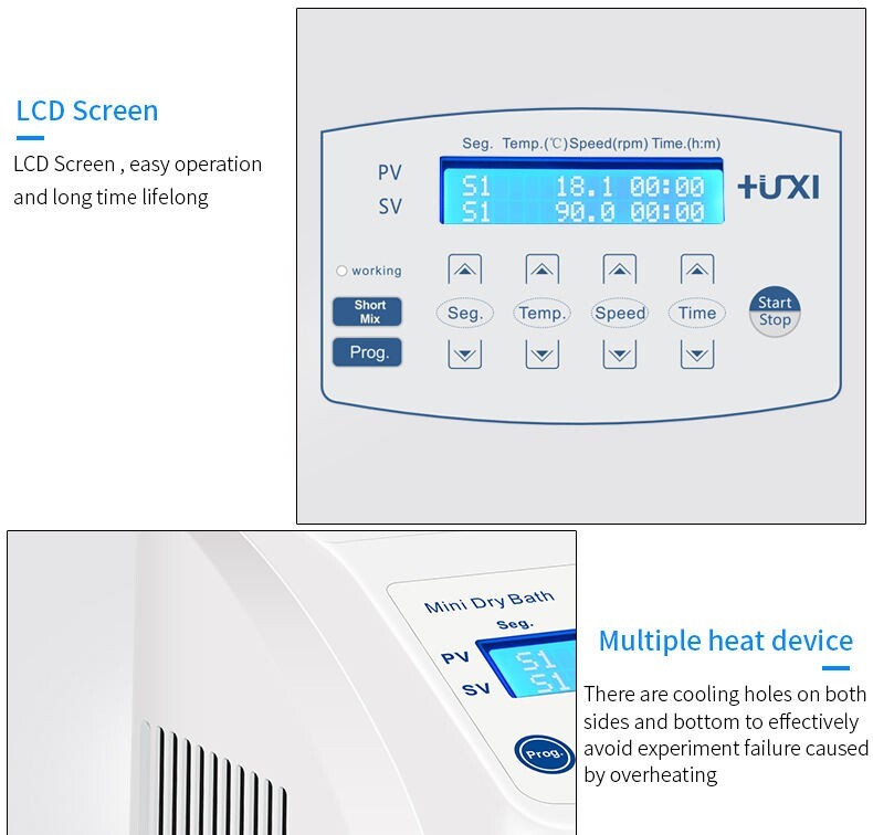 400W Laboratory Double Blocks Heating Dry Bath With Temperature Range RT+5~150℃