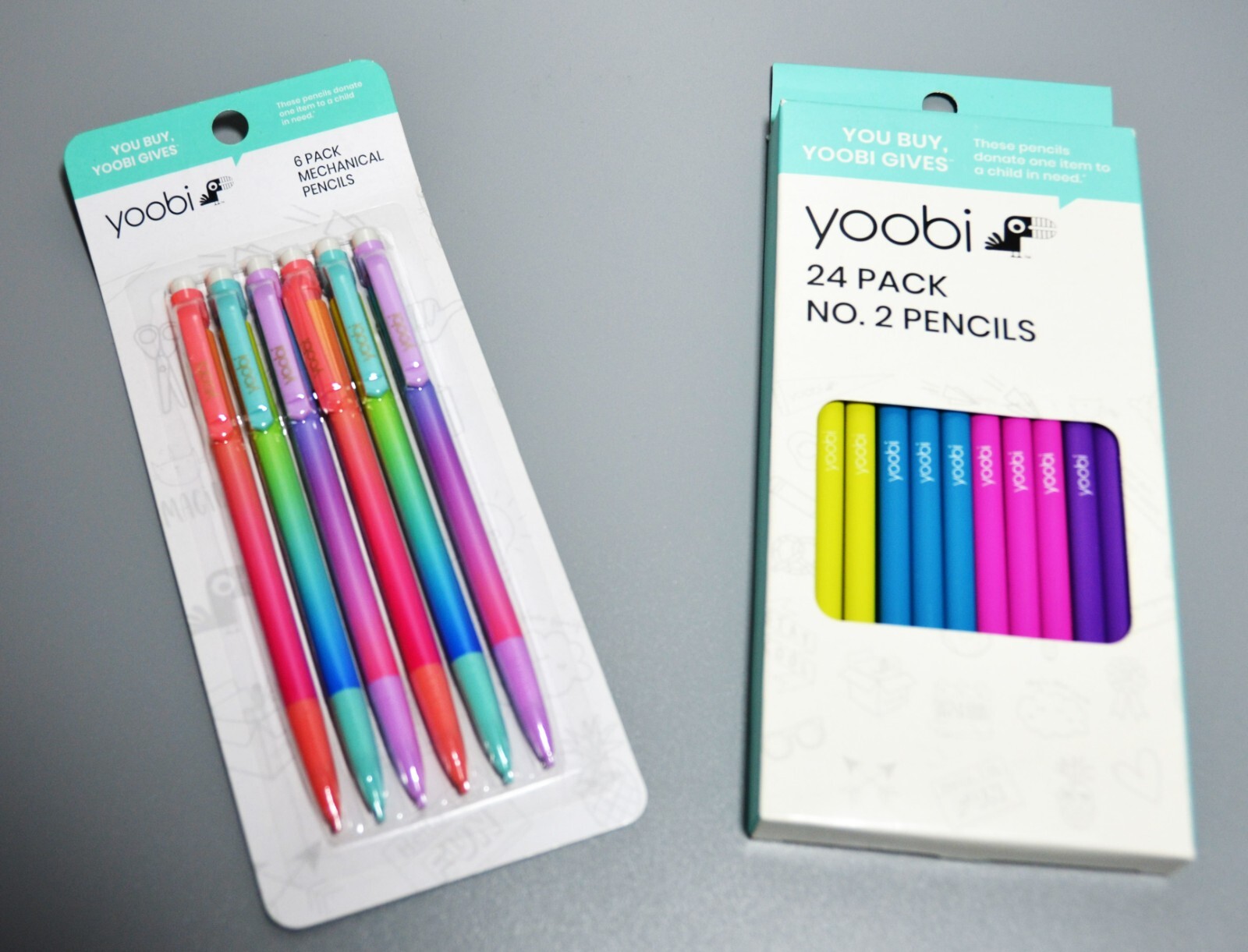Yoobi 6 Pack Mechanical Pencils And 24 Pack no2 Pencils Pre Sharpened Multicolor