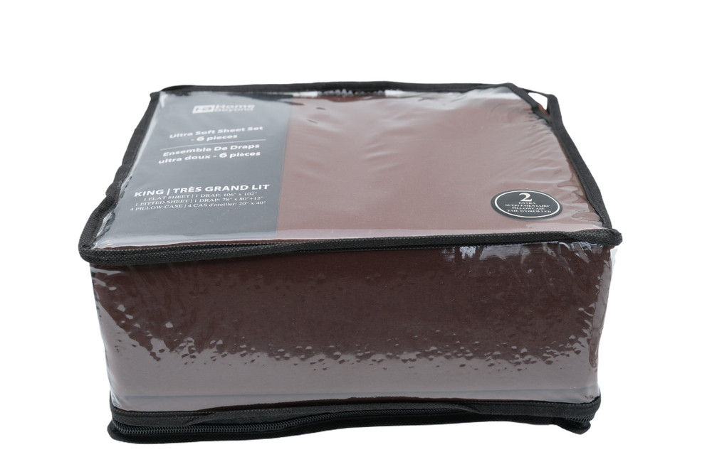 Home Beyond King Sheet Set 6pc Ultra Soft Brown 100% Polyester Deep Pocket