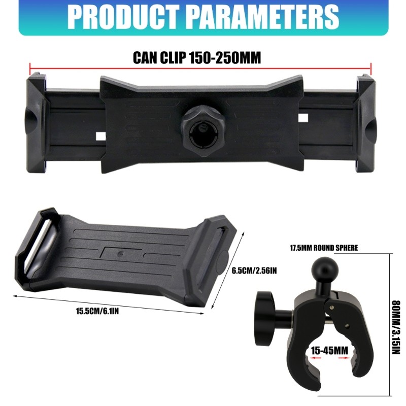 Bicycles Handlebar Tablets Mount Adjustable 360 Rotations Holder For 5-13inch