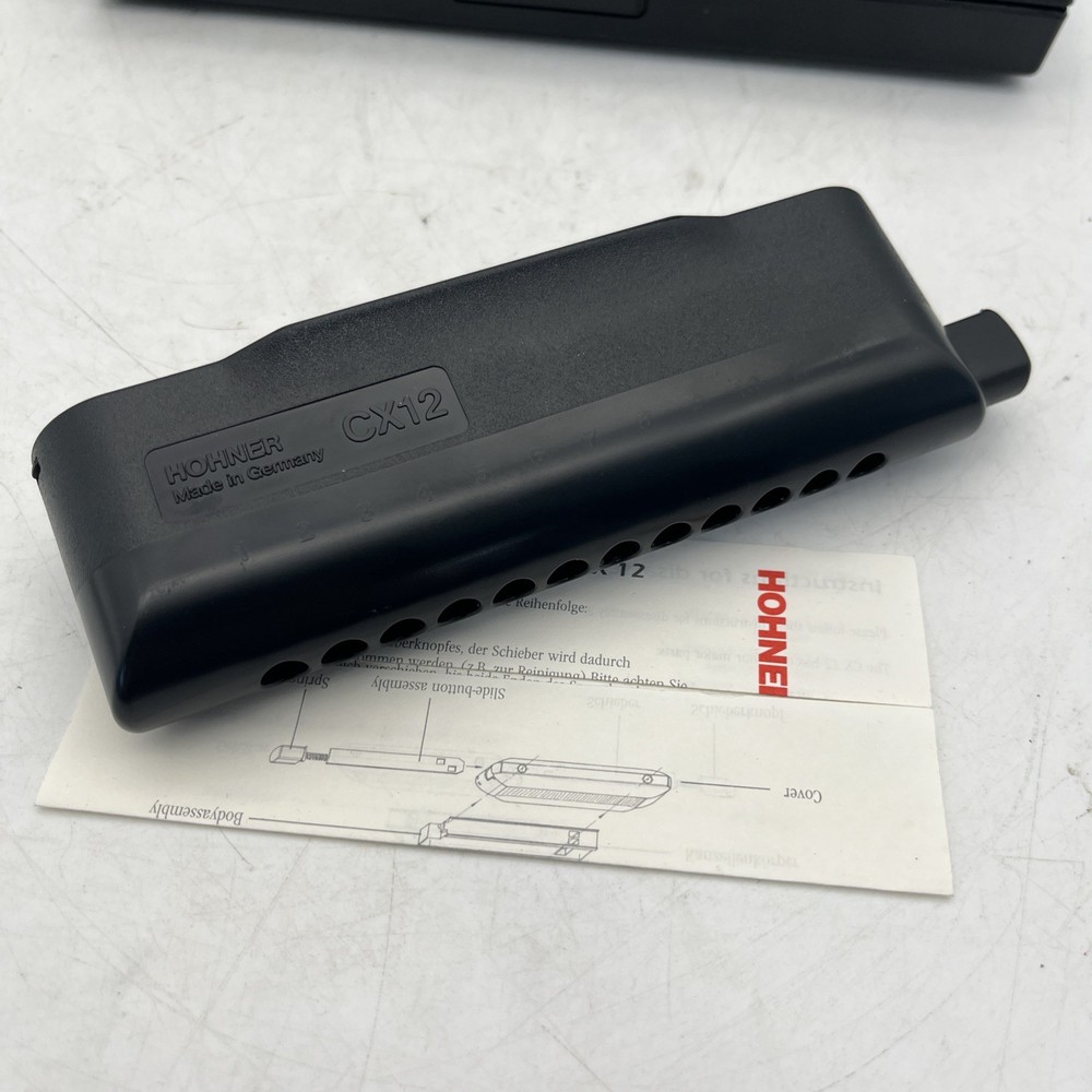 Hohner CX12 Black Chromatic Harmonica with Case