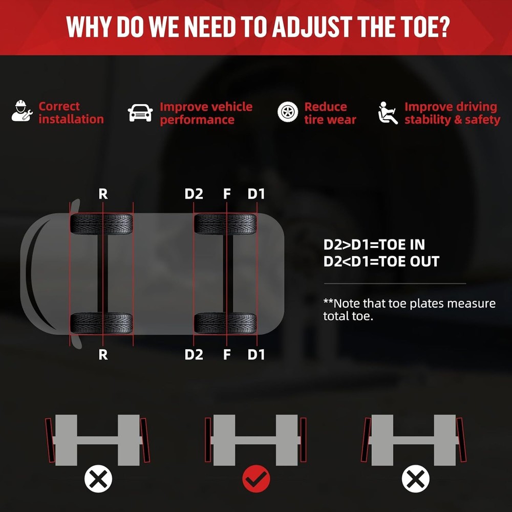 2Pack Wheel Alignment Tool with Connection Sheet 2025 Upgraded Toe Alignment ...