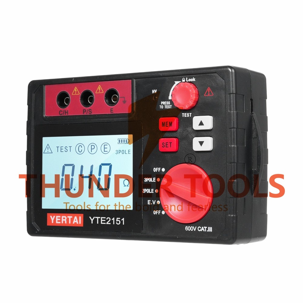Thunder Tools YERTAI YTE2151 Digital Earth Tester 2000Ω Insulation