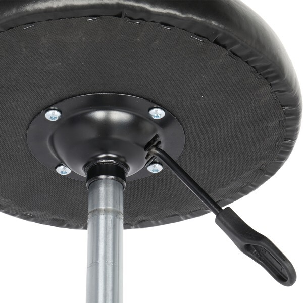 360°Rotation Black Round Stool with Lines Rotation Bar Stool