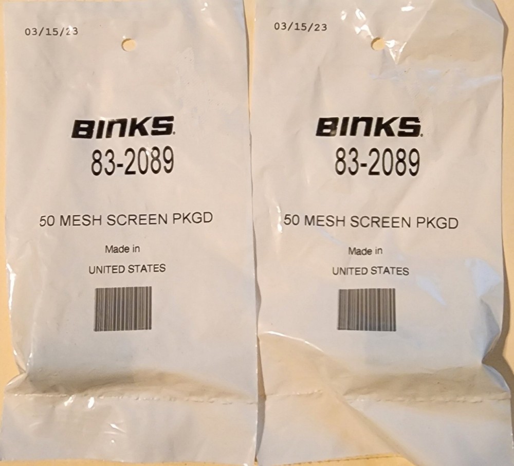 Pair New Binks 83-2089 OEM Spray Filter Element 50 Mesh