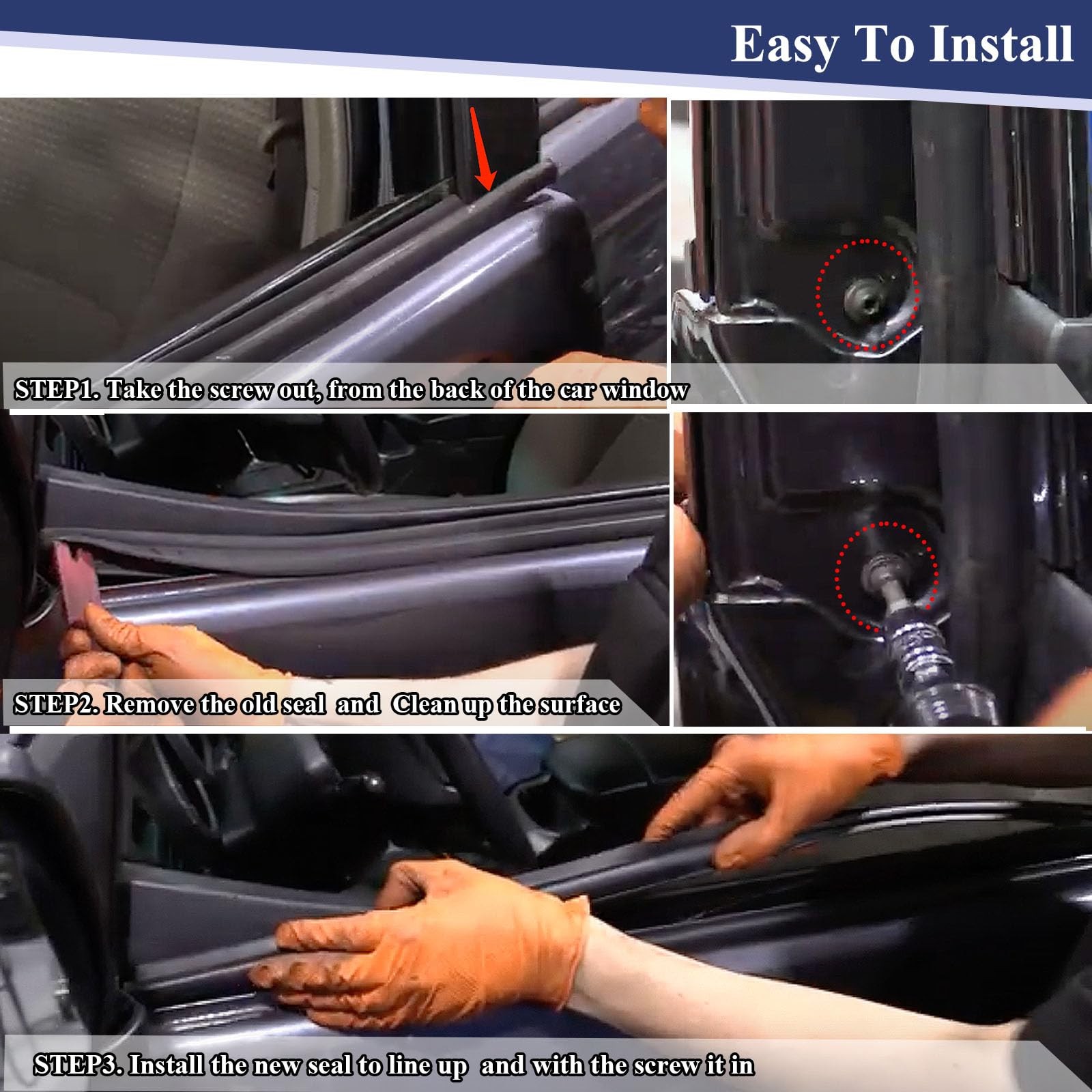 Dodge Ram 2009-2021 Window Molding Trim Seal Outer Door Belt Black