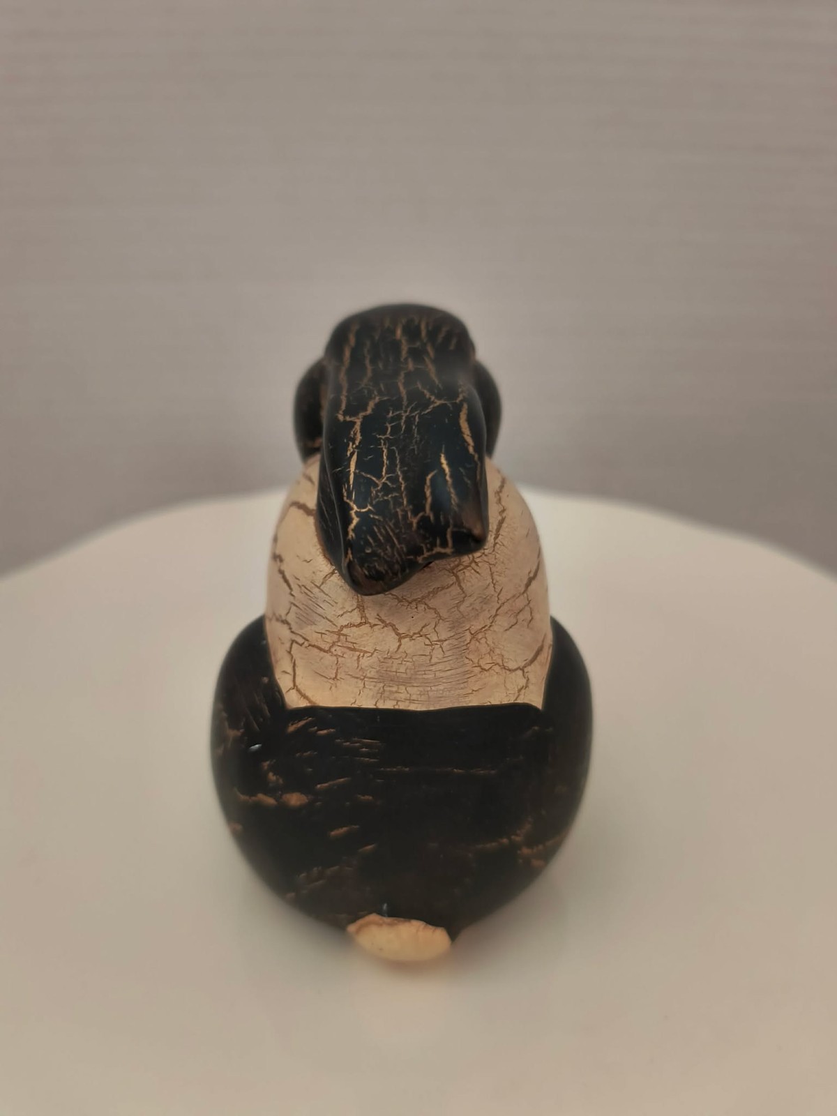 4" Black and White Lop Ear Bunny Sitting Rabbit Figure EUC