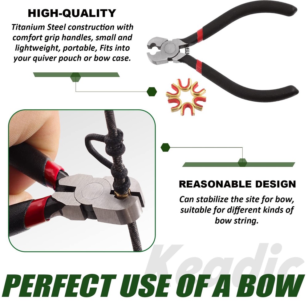 Keadic 17 Pcs Bow String Nocking Point Archery Accessories with T Shape Bow...
