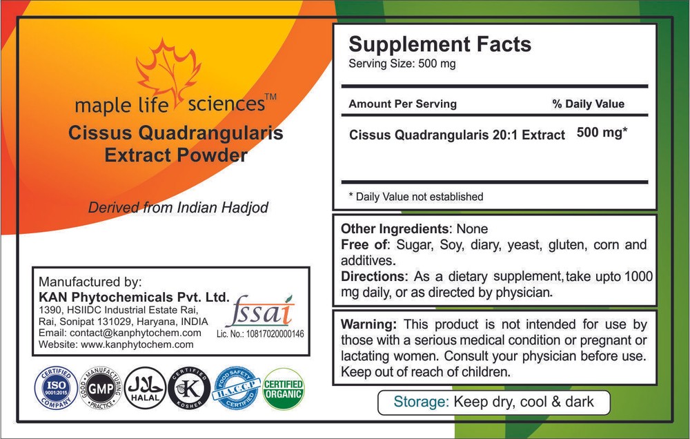 Cissus Quadrangularis 20:1 Extract PowderPure & High Quality