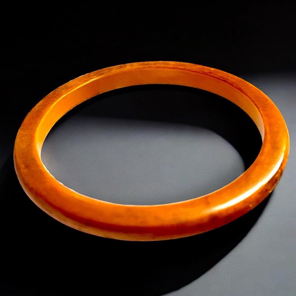 Bakelite Bangle Spacer Stackable Bracelet Butterscotch Marbled Tested Vintage