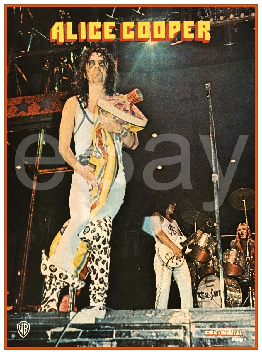 ALICE COOPER 1973 B.D. Babies Tour 20 x 27 Commercial Custom White Border Poster
