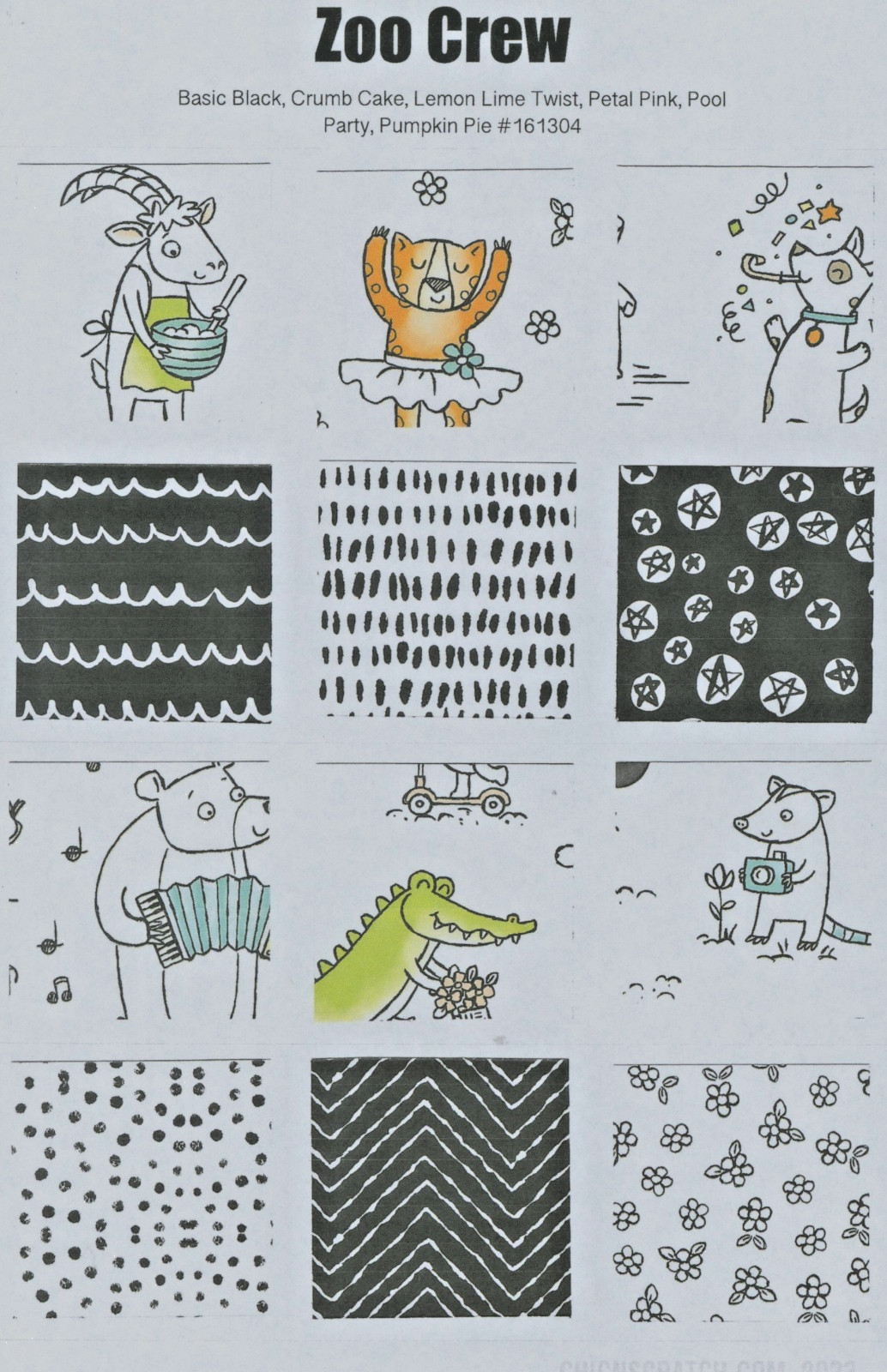 Retired Stampin' Up! Zoo Crew 12" x 12" Double-Sided DSP