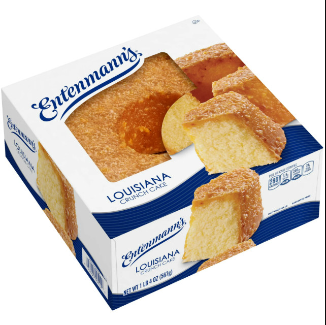 New Entenmann's Louisiana Crunch Coconut Glazed Nutty Pastry Soft Cake 1lb