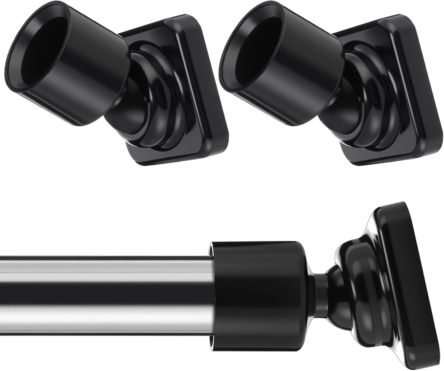 Angled Shower Rod Mount for Sloped Walls - 25Mm Shower Bracket & Swivel Joints w