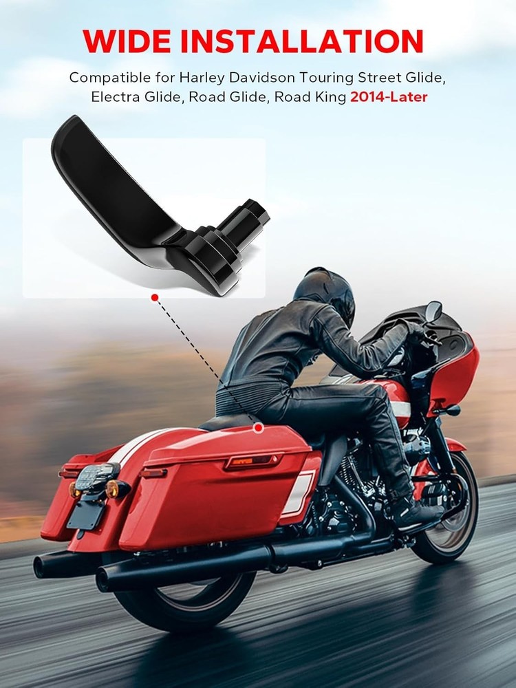 Gloss Black Saddlebag Latch Kit for Harley Davidson 2014-2024 Models - Durabl...