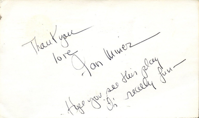 JAN MINER Autograph