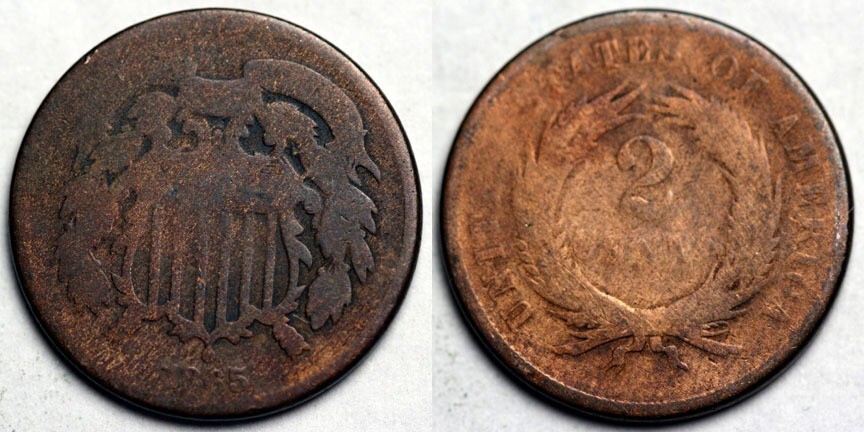 1865  Two Cent Piece