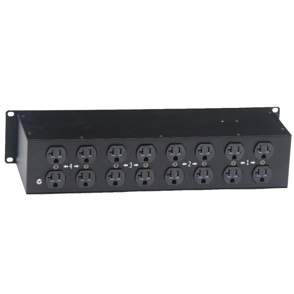 20A US Edison Distribution Rack Panel Box with L21-30 3Phase Power Distro box