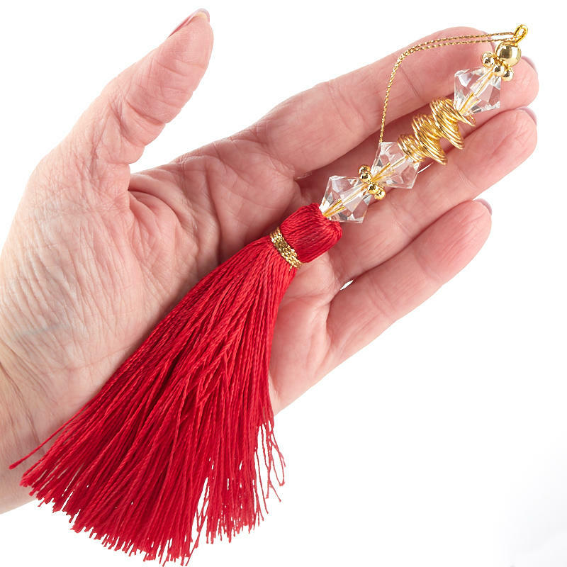 Red Decorative Diamond Silk Thread Tassel | 6 Pieces