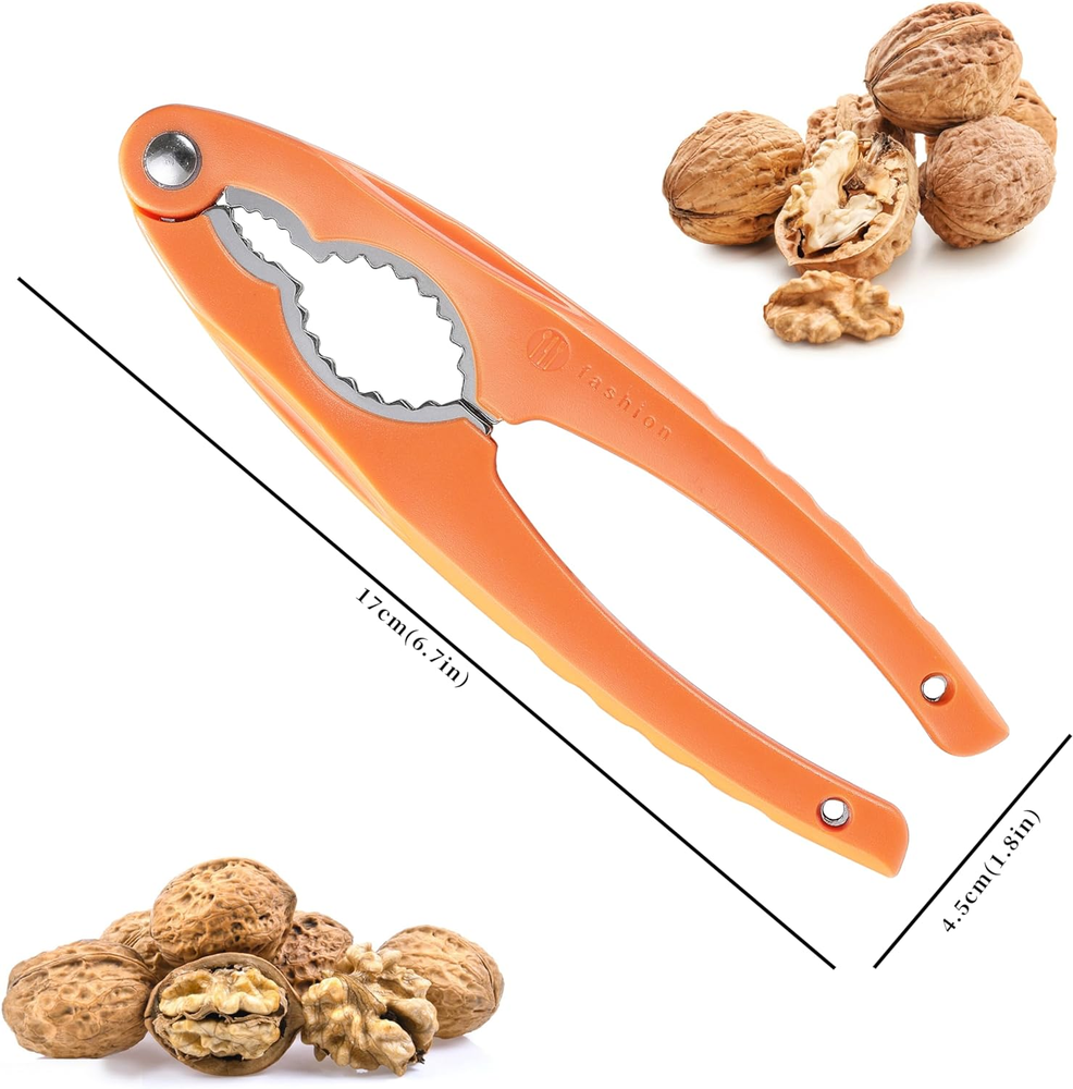 Stainless Steel Nutcracker for All Nuts, Heavy Duty Tool with Ergonomic Handle