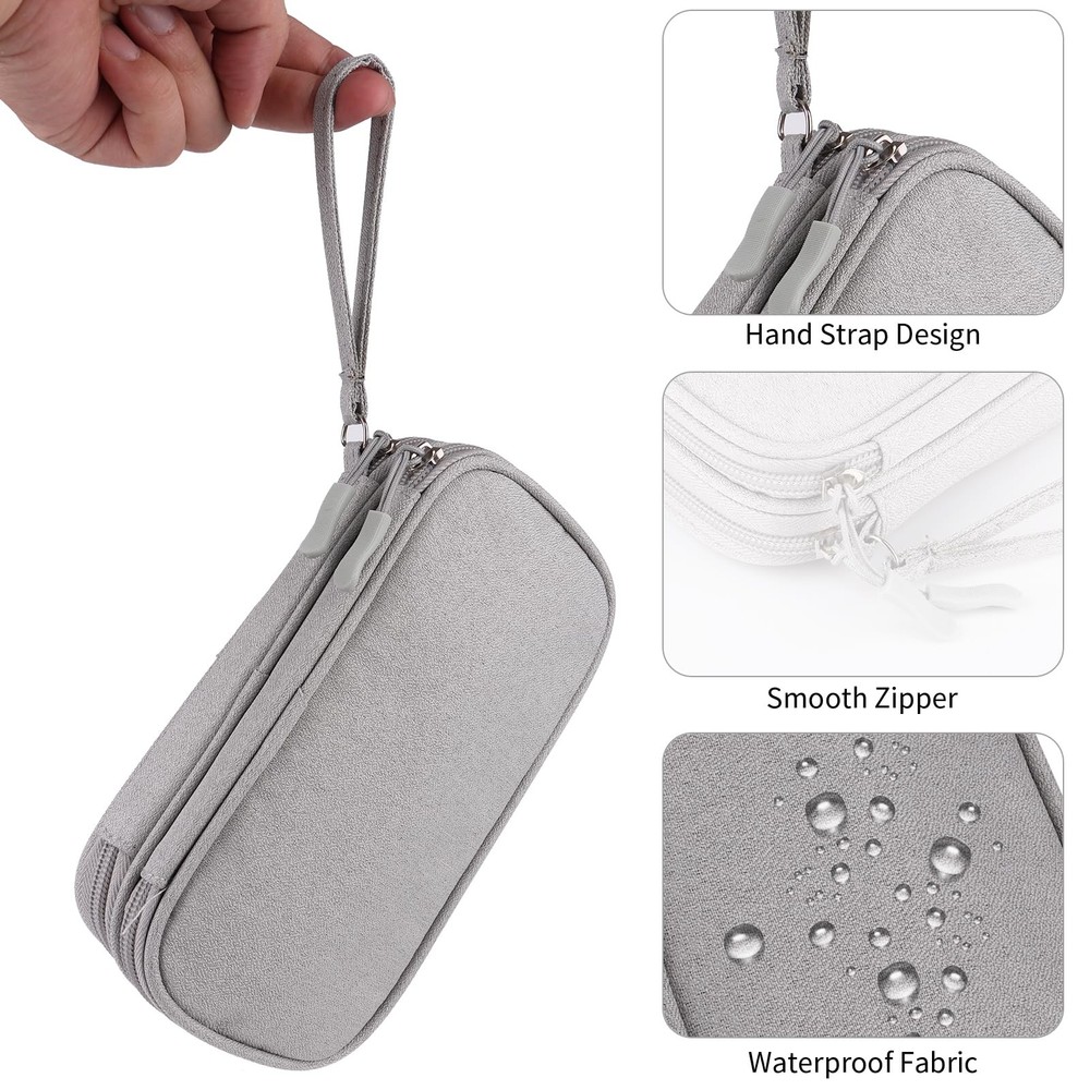 Travel Cable Organizer - Electronics Accessories BagDouble Layer - Grey