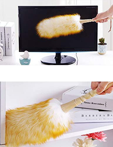 J&A Lambswool Dusters with Solid Wooden Handle, Flexible Head, Anti-Static,