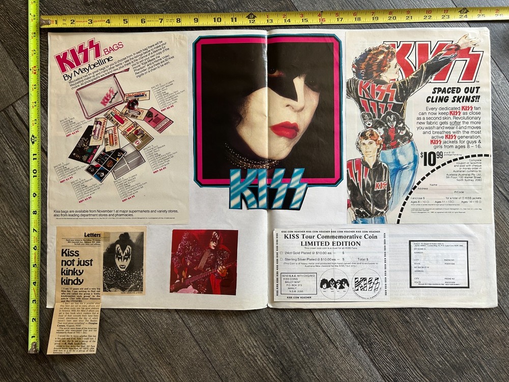 KISS Ad Advert 1980 Australia Scrapbook 2pg Aussie Australia Vintage Kiss Aucoin