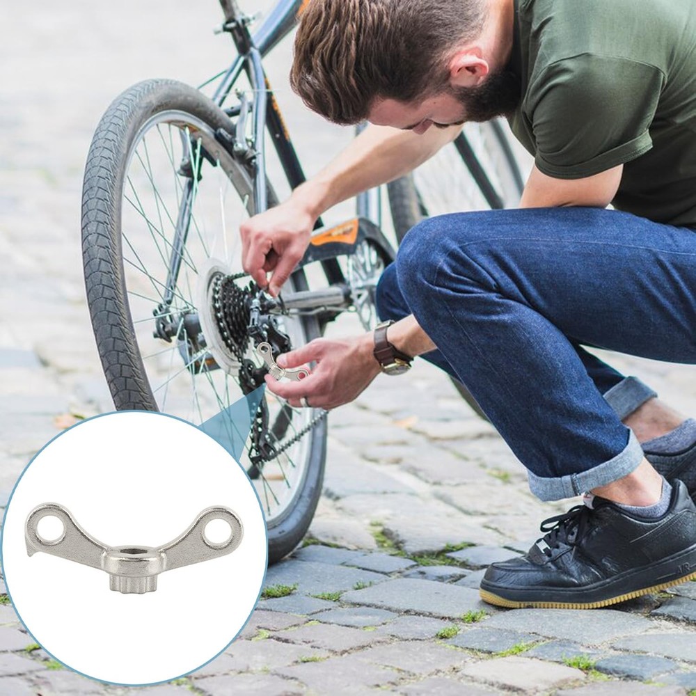 Bicycle Crank Adjusting Cap Tool Arm Dust Cap Removal Repair Accessory Silver
