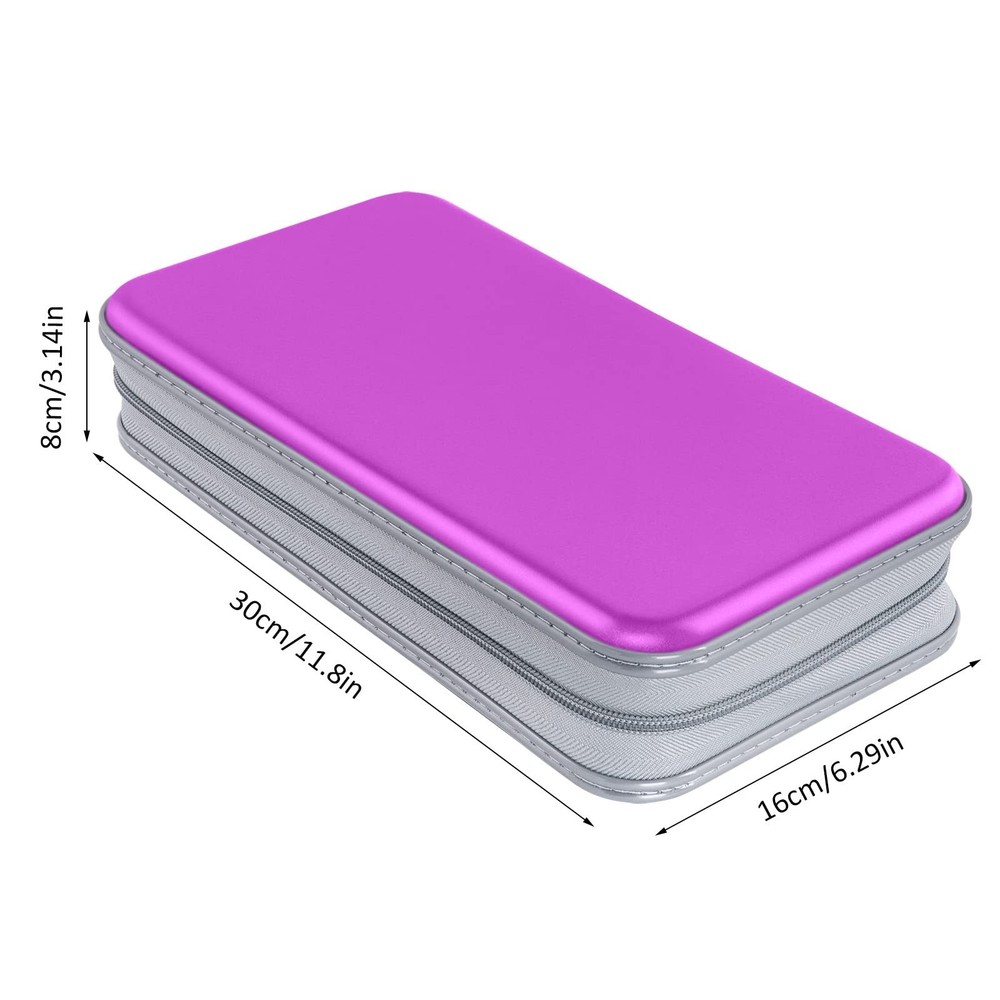 Siveit CD/DVD Case Holder, 80 Capacity Hard Plastic Disc 80 Capacity, Purple