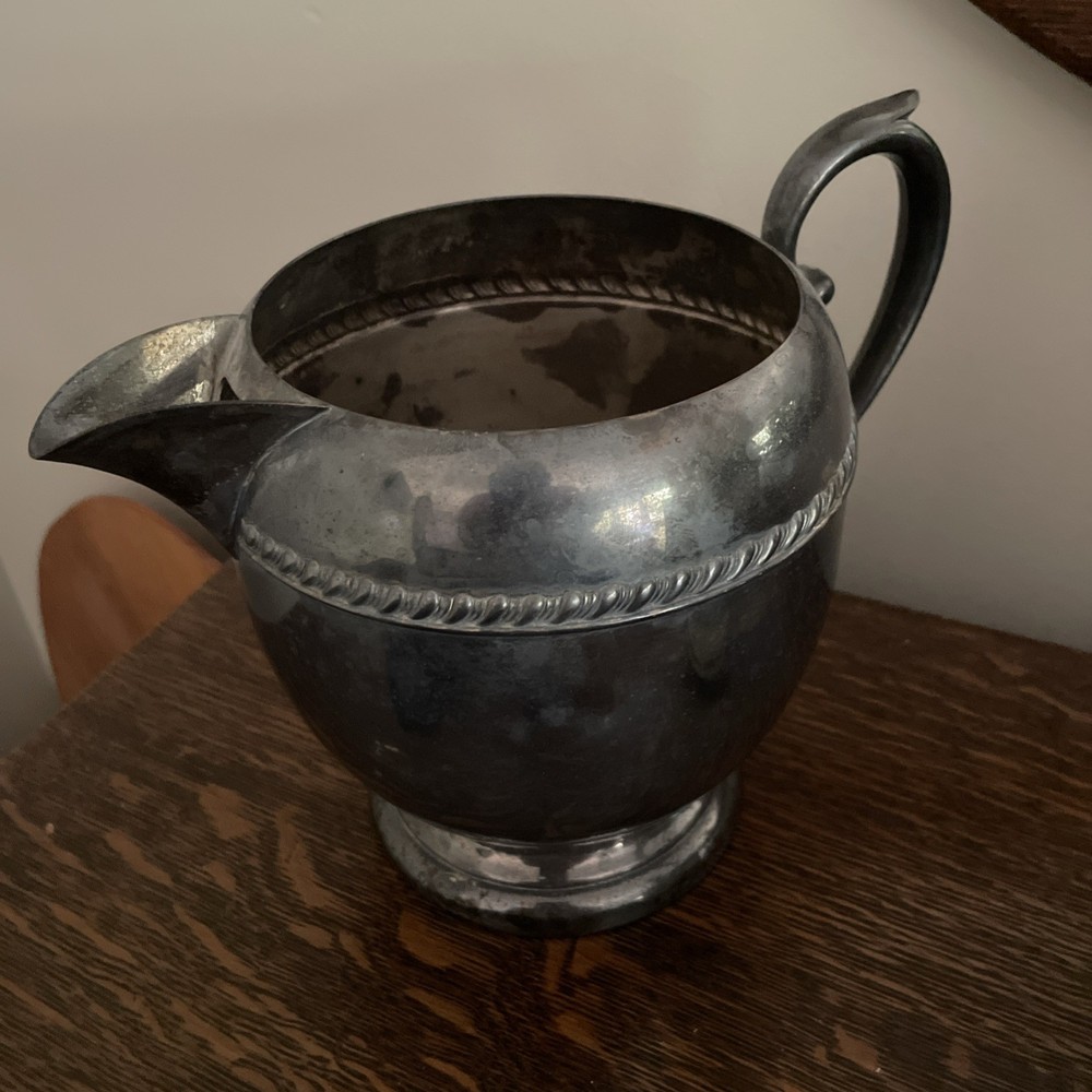 Vintage MCM Silver On Copper Sheridan Silver Pitcher