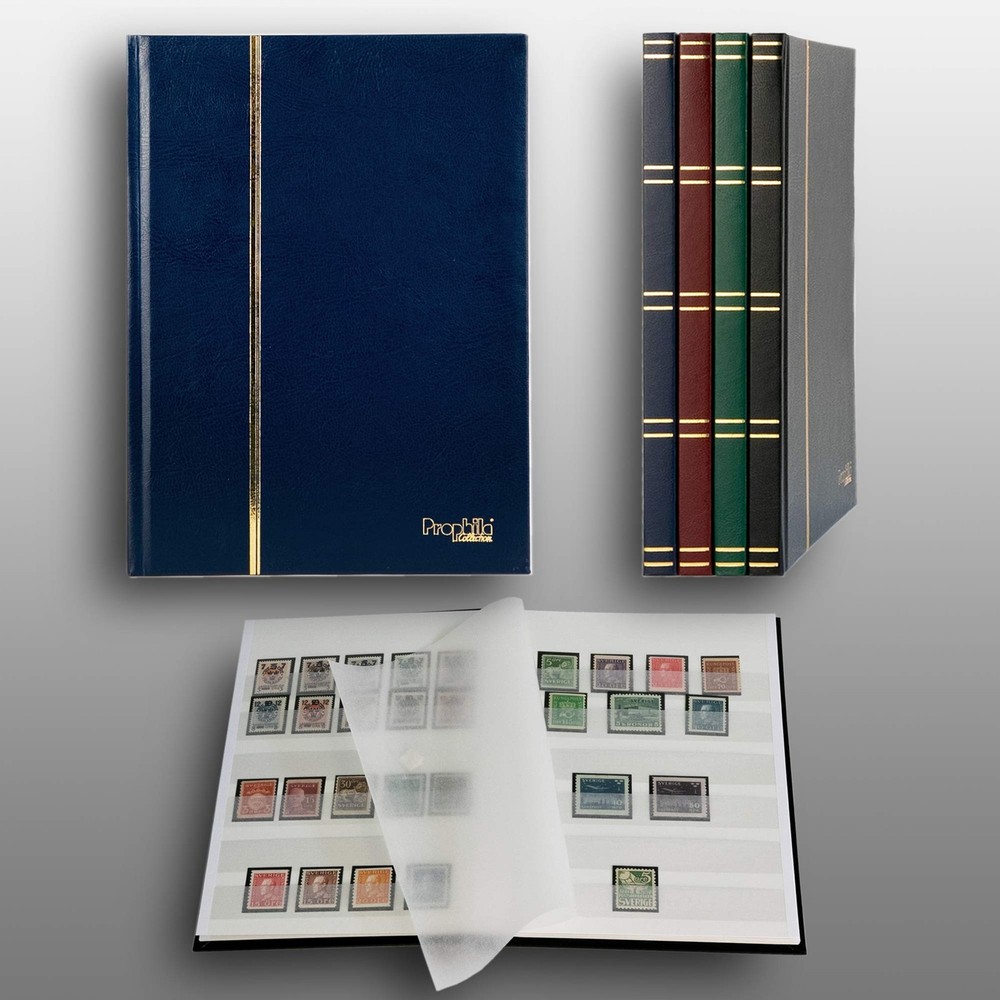 Prophila Stamp Album (New) 16 White Sides, Blue Cover
