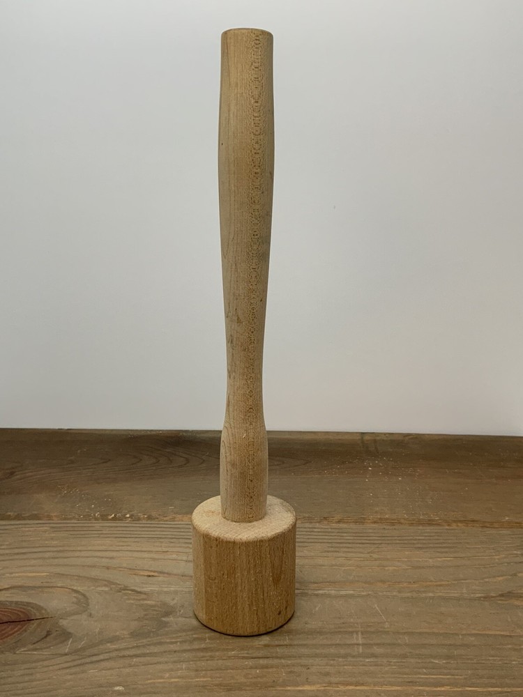 Vintage Solid Wood Pusher Mallet Long Handle 10.5” Excellent