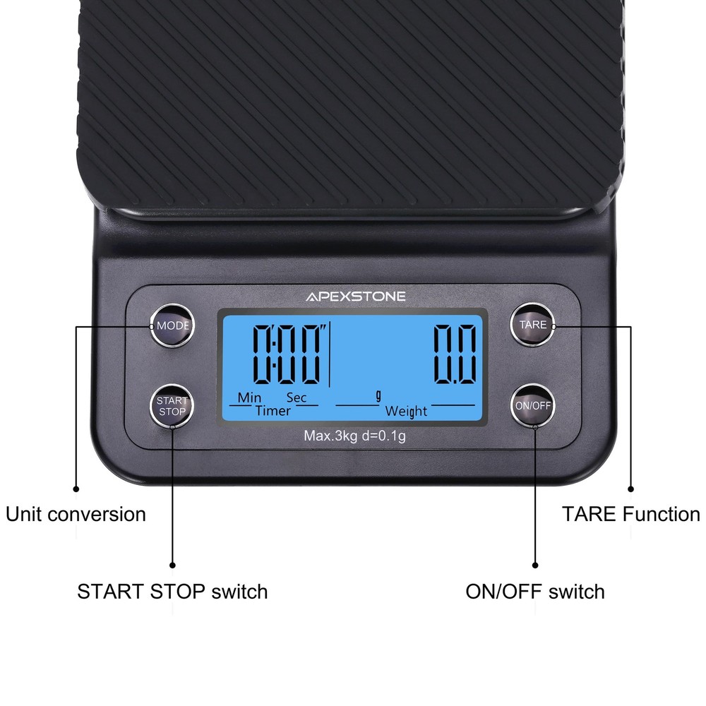 Coffee Scale with Timer Small, Apexstone Espresso Scale with Timer Small, Espres