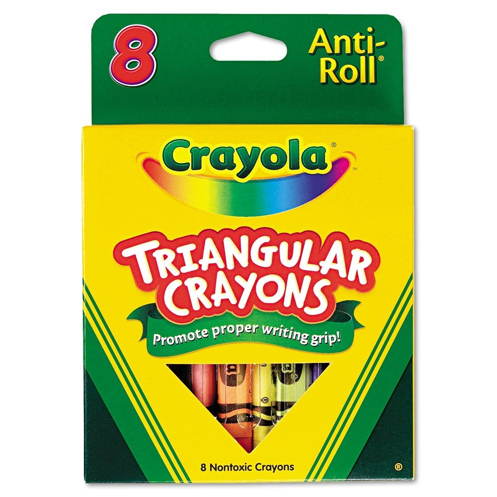 Crayola 524008 Triangular Crayons (8/Box) New